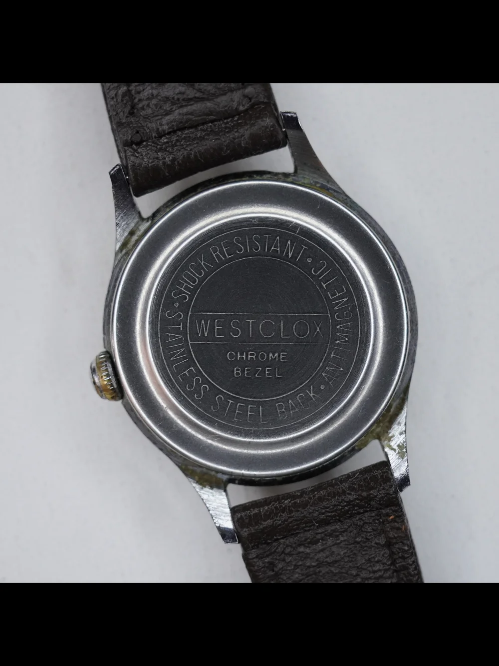 Vintage Westclox Model 689 Mechanical Mens Watch Silver Dial Waterproof USA Runs